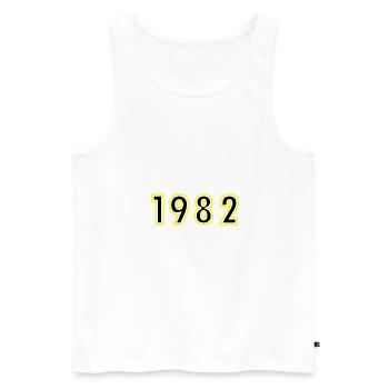 1982 Year Birthday - Men's Premium Organic Tank Top - white - Front - AI Model Male 178 light (178cm)