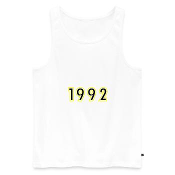 1992 Year Birthday - Men's Premium Organic Tank Top - white - Front - AI Model Male 178 light (178cm)