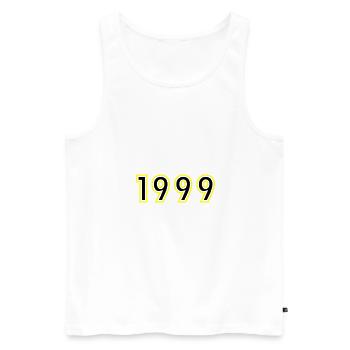 1999 Année Anniversaire - Débardeur bio Premium Homme - blanc - Devant - Michal (187cm)