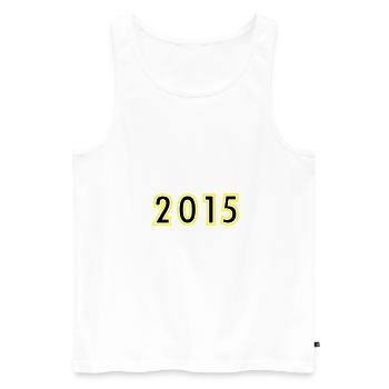 2015 Year Birthday - Men's Premium Organic Tank Top - white - Front - AI Model Male 178 light (178cm)