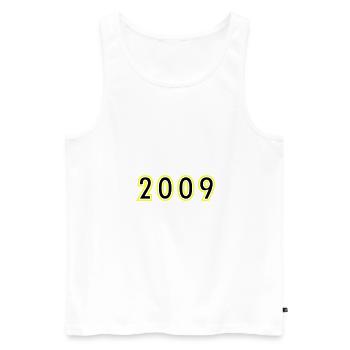 2009 Année Anniversaire - Débardeur bio Premium Homme - blanc - Devant - Michal (187cm)