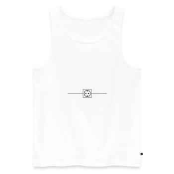 Socket Power Icon Electrician - Men's Premium Organic Tank Top - white - Front - AI Model Male 178 light (178cm)
