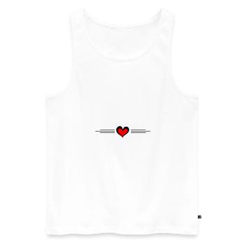 Icône de ligne de cœur - Débardeur bio Premium Homme - blanc - Devant - Michal (187cm)