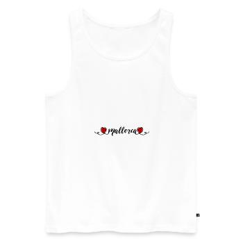 Mallorca Herz Liebe - Männer Premium Bio Tank Top - Weiß - Vorne - AI Model Male 178 light (178cm)