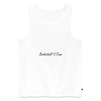 Basketball Team Heart - Men's Premium Organic Tank Top - white - Front - Michal (187cm)