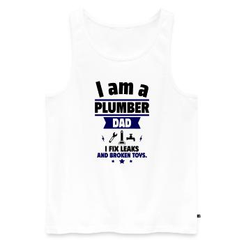 Dad Plumber,Gift for Father's Day - Men's Premium Organic Tank Top - white - Front - Michal (187cm)