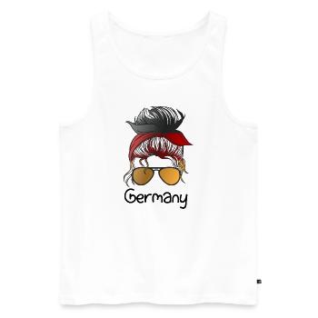 Deutschland Flagge Deutsche Fahne Used Look Heimat - Männer Premium Bio Tank Top - Weiß - Vorne - AI Model Male 178 light (178cm)