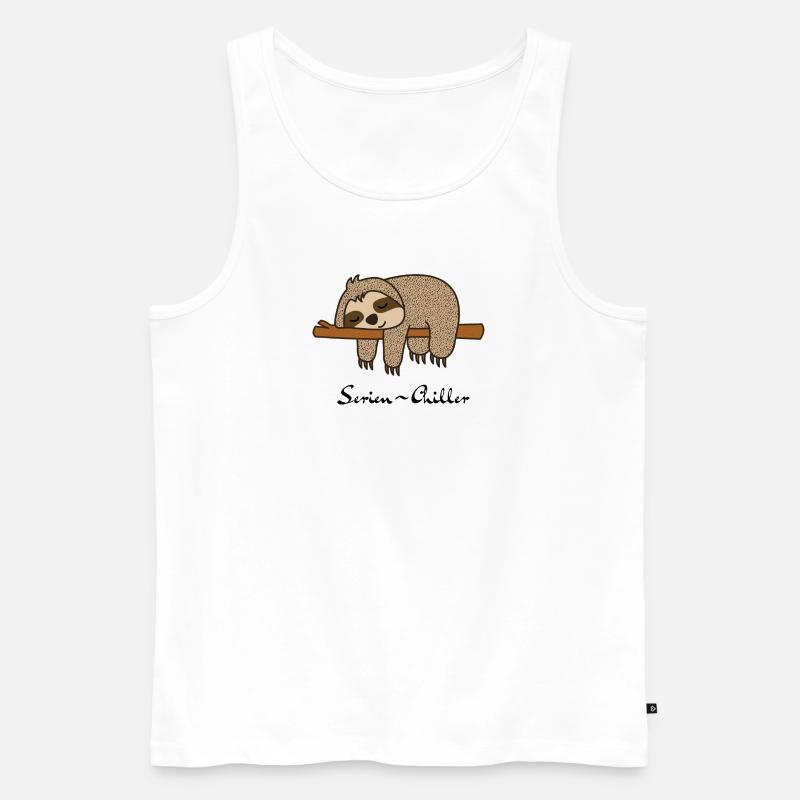 Faultier Serien-Chiller - Männer Premium Bio Tank Top - Weiß
