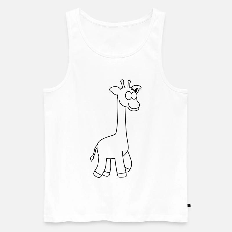 Giraffe Comic Tier - Männer Premium Bio Tank Top - Weiß