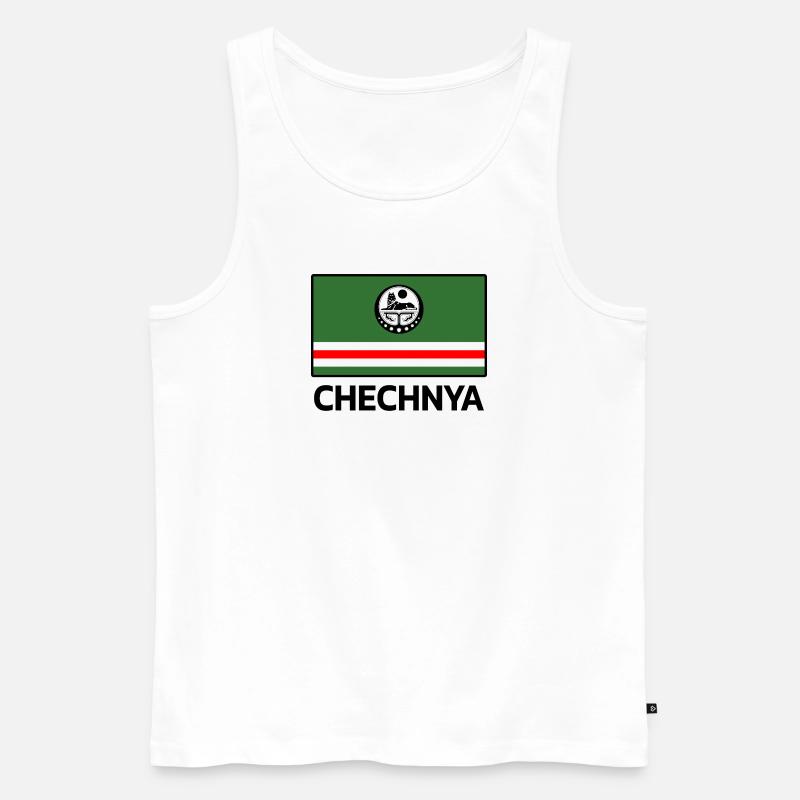 Chechnya Chechen Tschetschenien Tschetschene Flag - Männer Premium Bio Tank Top - Weiß