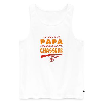 Papa Chasseur - Débardeur bio Premium Homme - blanc - Devant - Michal (187cm)