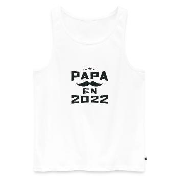 Papa en 2022 - Débardeur bio Premium Homme - blanc - Devant - Michal (187cm)