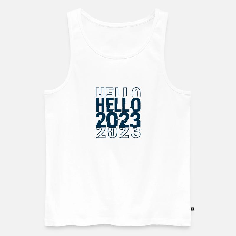 Hallo 2023 - Männer Premium Bio Tank Top - Weiß