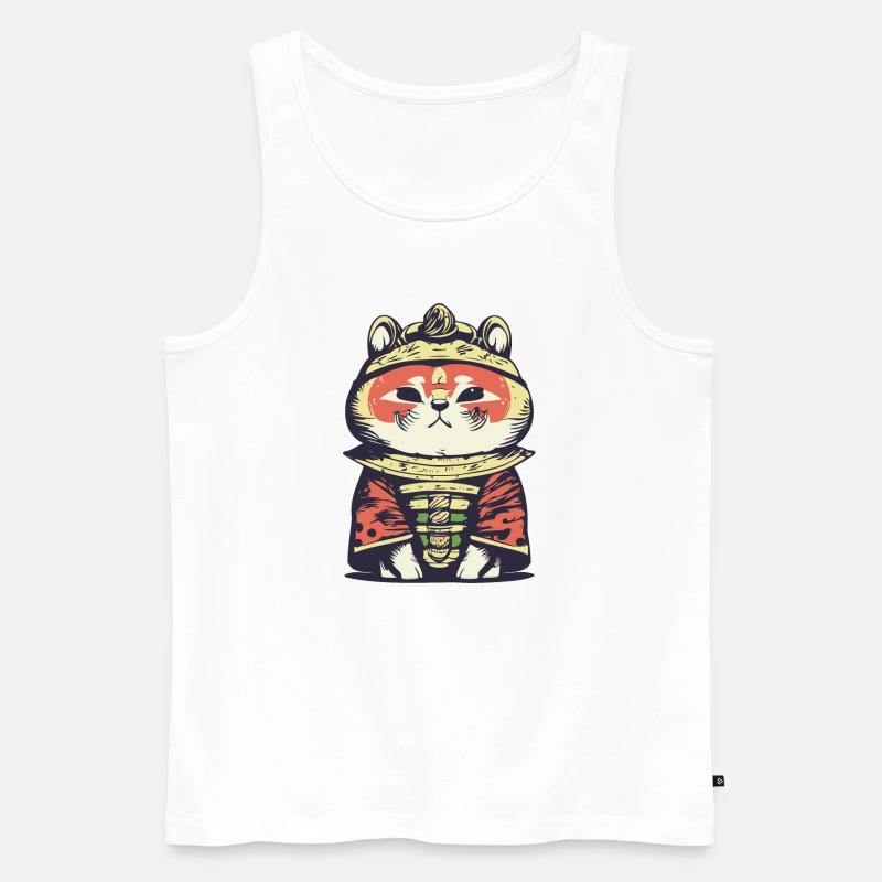 Roter Panda Samurai - Männer Premium Bio Tank Top - Weiß