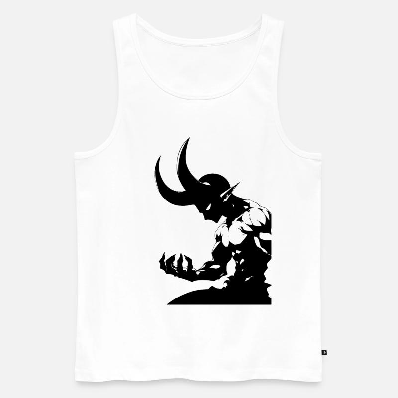 Anime Dämon BW - Männer Premium Bio Tank Top - Weiß