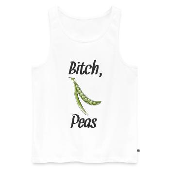 Vegan Veganer Veganerin Erbsen Schwarz - Männer Premium Bio Tank Top - Weiß - Vorne - AI Model Male 178 light (178cm)