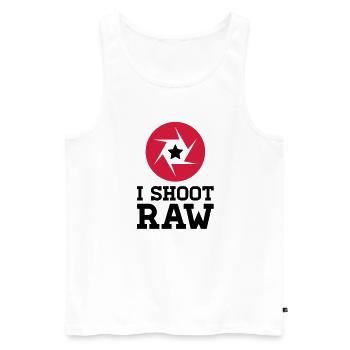I Shoot UNFILTERED FILES - Star - Männer Premium Bio Tank Top - Weiß - Vorne - Michal (187cm)