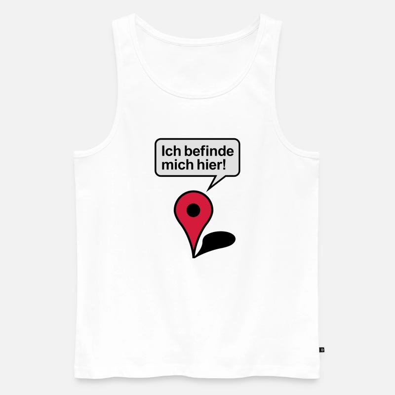 Ich befinde mich hier Google Maps - Männer Premium Bio Tank Top - Weiß