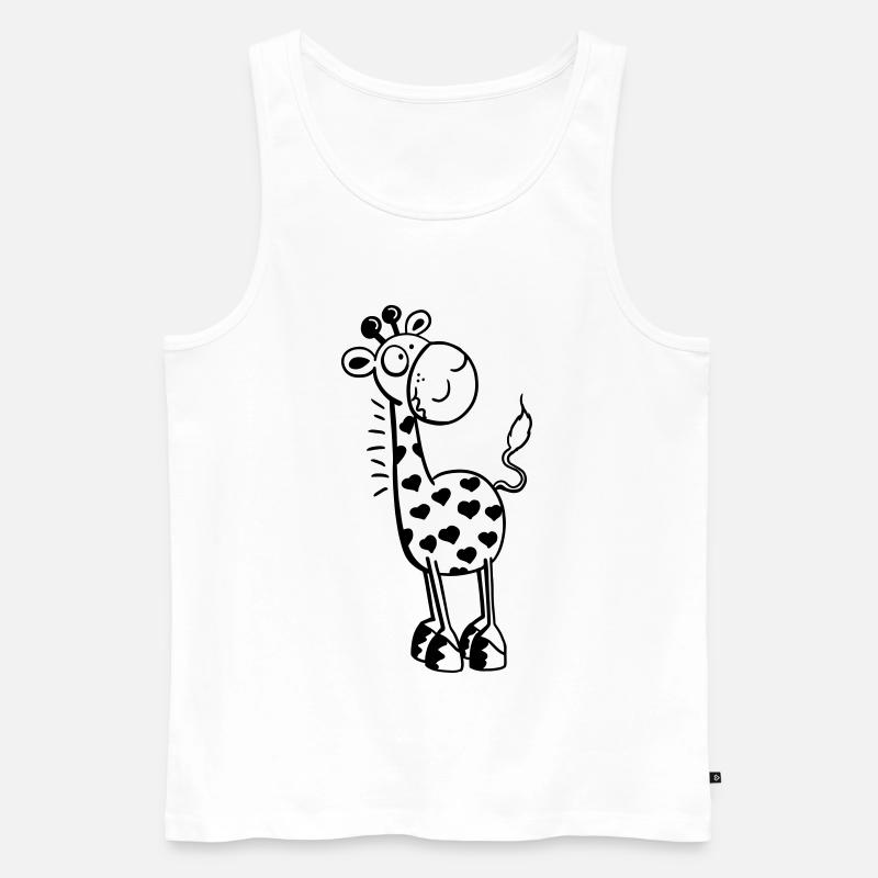 Herzliche Giraffe - Giraffen - Tiere - Comic - Männer Premium Bio Tank Top - Weiß