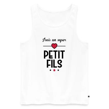 Sohn / Tochter / Familie / Mädchen - Männer Premium Bio Tank Top - Weiß - Vorne - AI Model Male 178 light (178cm)