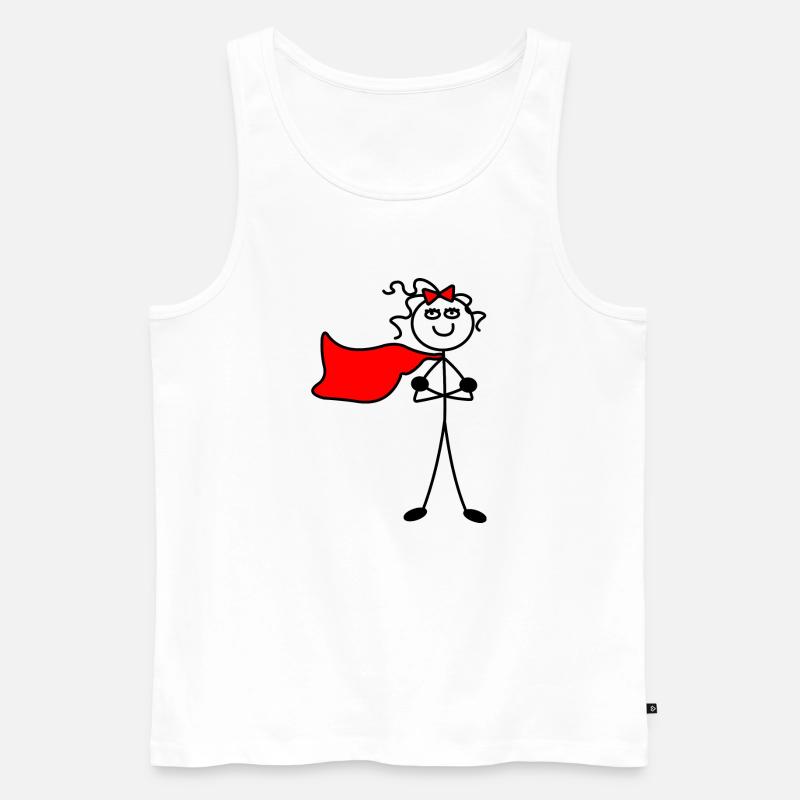 Superwoman oder mit verschränkten Armen - Männer Premium Bio Tank Top - Weiß