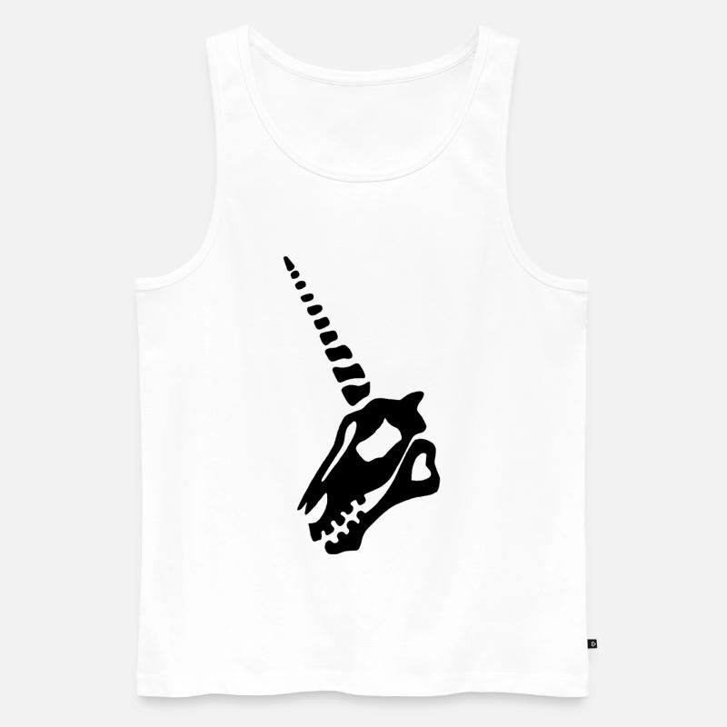 schwarzer Einhornschädel - Männer Premium Bio Tank Top - Weiß