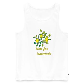 time for lemonade zitronen - Männer Premium Bio Tank Top - Weiß - Vorne - Michal (187cm)
