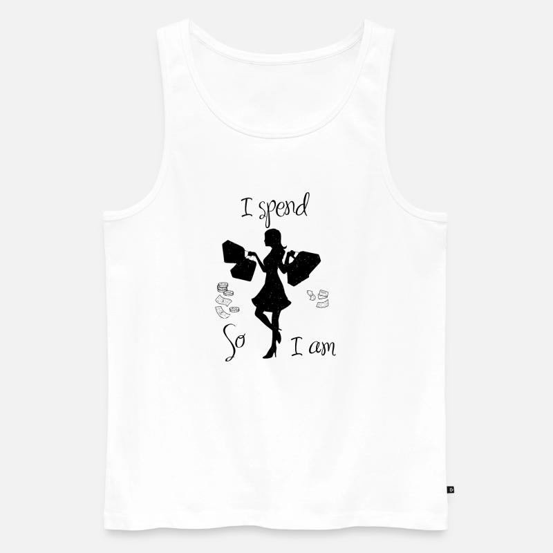 Ich gebe aus, also bin ich - Männer Premium Bio Tank Top - Weiß