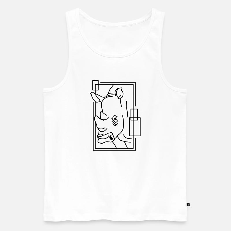 Nashorn im geometrischen Design - Männer Premium Bio Tank Top - Weiß