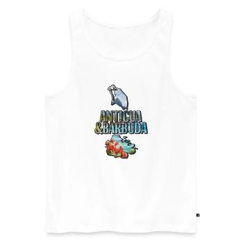 Aquarell Landkarte Antigua und Barbuda - Männer Premium Bio Tank Top - Weiß - Vorne - Michal (187cm)