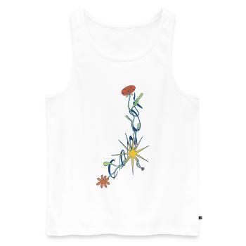 Cancer – Floral zodiac design with stars - Men's Premium Organic Tank Top - white - Front - Michal (187cm)
