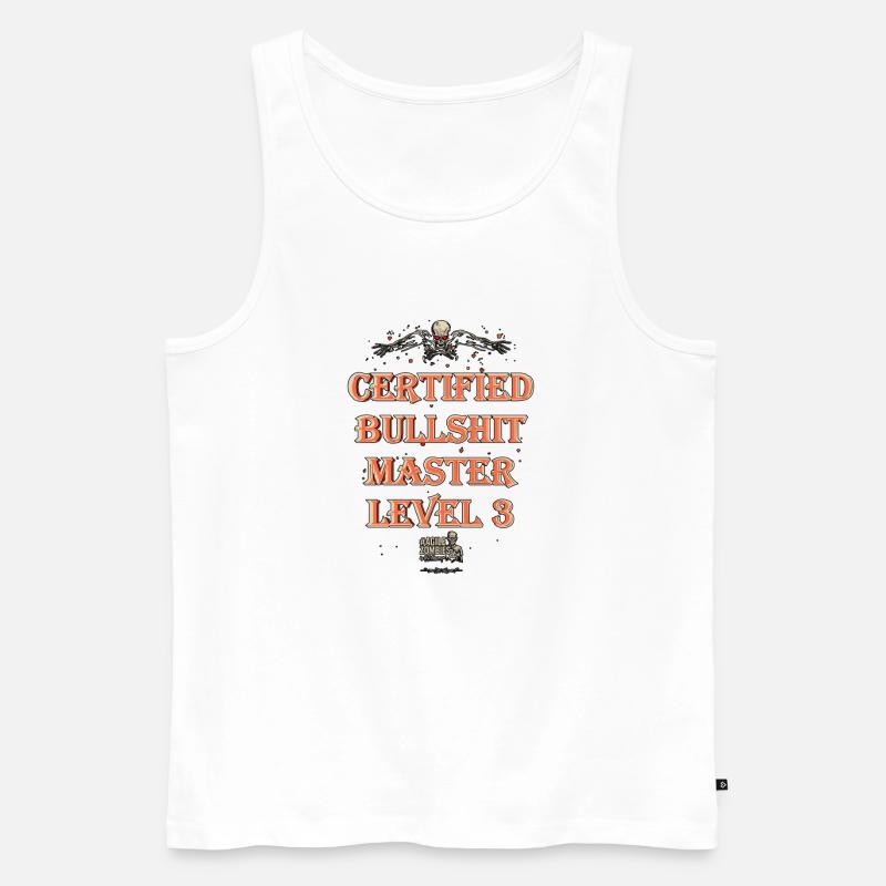 Certified Bullshit Master Level 3 - Männer Premium Bio Tank Top - Weiß