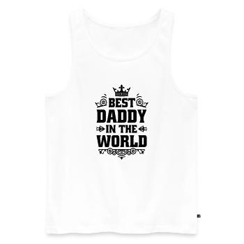Bester Papa der Welt Geschenk  Krone Best Daddy - Männer Premium Bio Tank Top - Weiß - Vorne - Michal (187cm)