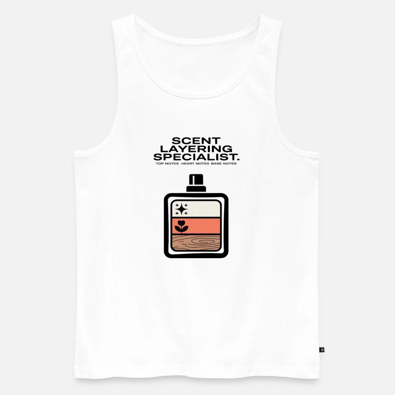 Scent Layering Top Heart Base Notes - Männer Premium Bio Tank Top - Weiß