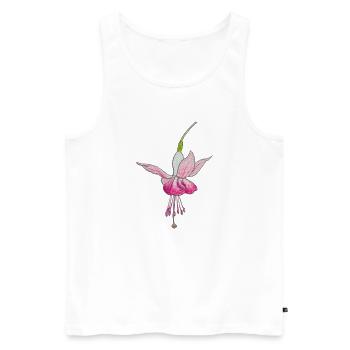 Fuchsienblüte - Männer Premium Bio Tank Top - Weiß - Vorne - Michal (187cm)