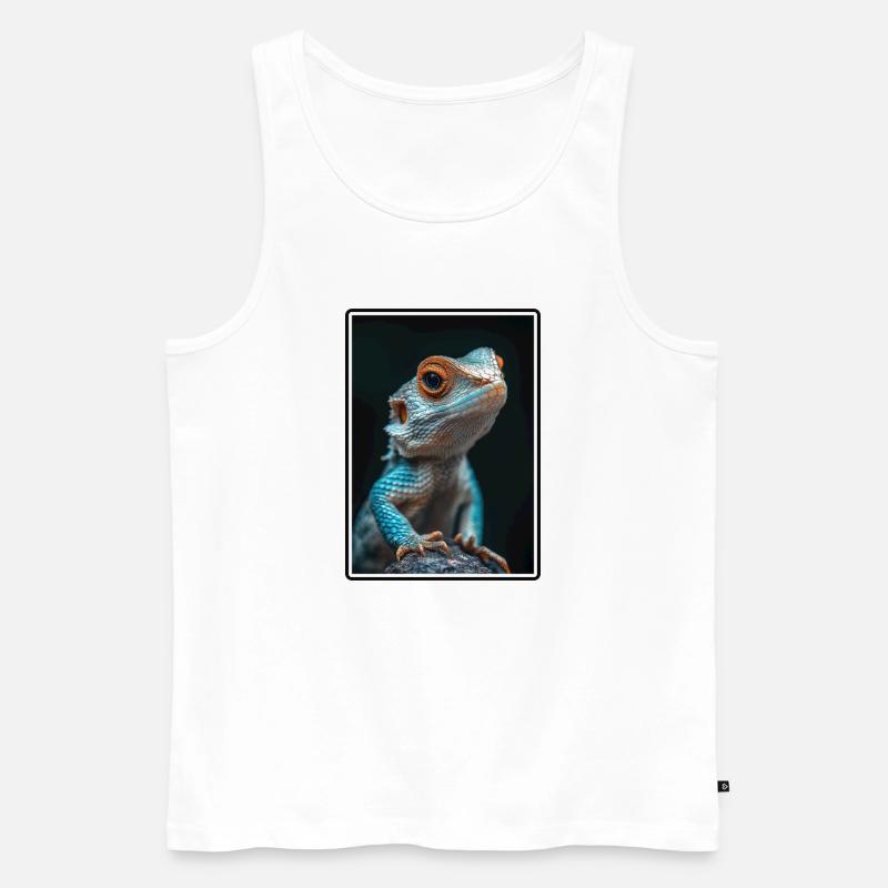 Eidechsen Eidechse - Männer Premium Bio Tank Top - Weiß