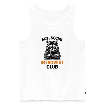 Sweat à capuche du club de ratons laveurs introvertis - Débardeur bio Premium Homme - blanc - Devant - Michal (187cm)