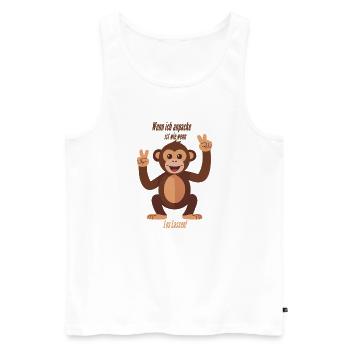 Wenn ich anpacke, ist wie wenn 2 los lassen! - Männer Premium Bio Tank Top - Weiß - Vorne - Michal (187cm)