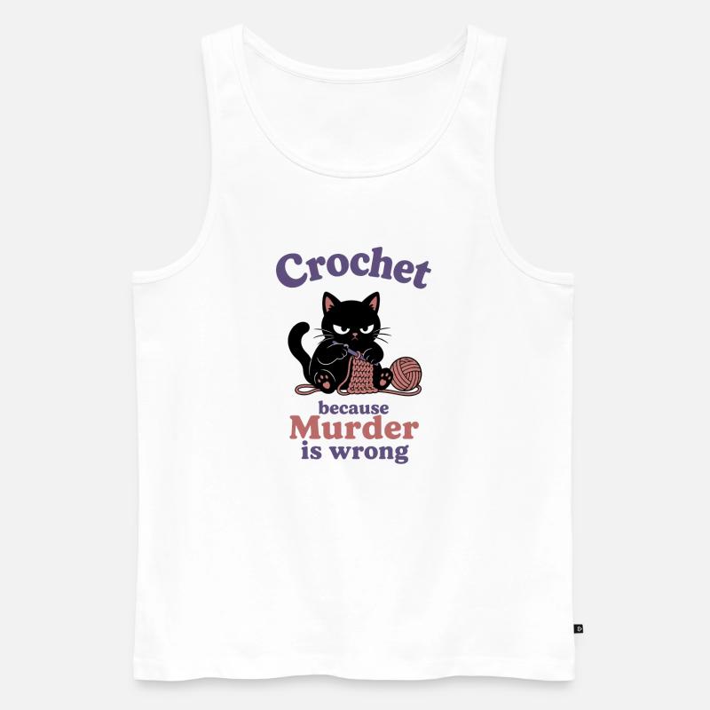 Crochet Because Murder Is Wrong - Männer Premium Bio Tank Top - Weiß
