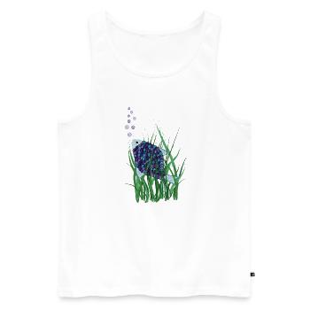 Abstrakter Fisch im Unterwasser Seegras Design - Männer Premium Bio Tank Top - Weiß - Vorne - Michal (187cm)