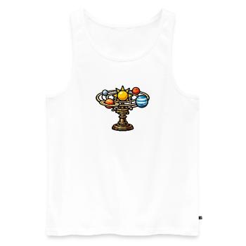 Solar orbital on bronze stem - Men's Premium Organic Tank Top - white - Front - Michal (187cm)