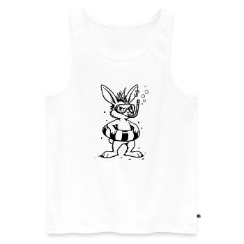 Bunny Punk, der Unterwasser-Forscher (1C) - Männer Premium Bio Tank Top - Weiß - Vorne - Michal (187cm)