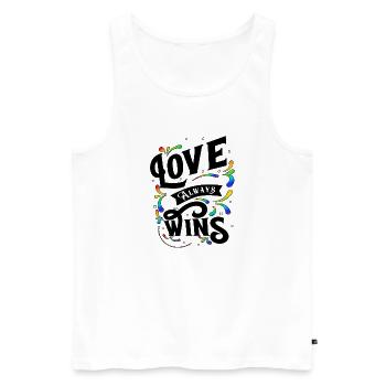 Liebe gewinnt immer 2 b clr - Männer Premium Bio Tank Top - Weiß - Vorne - Michal (187cm)