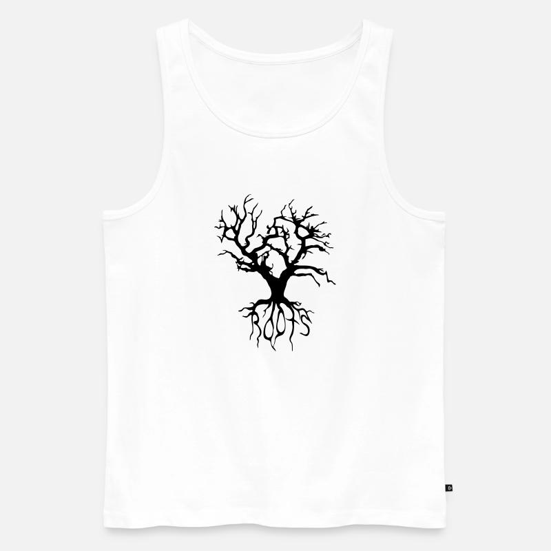 tree_vec_1 de - Männer Premium Bio Tank Top - Weiß