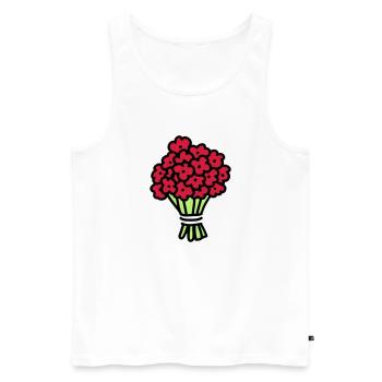 Bouquet 3 - Débardeur bio Premium Homme - blanc - Devant - Michal (187cm)