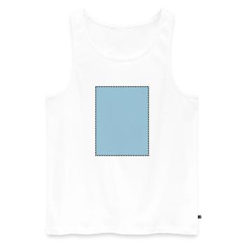Rechteck gepunktet gefüll - Débardeur bio Premium Homme - blanc - Devant - AI Model Male 178 light (178cm)