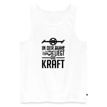 In der Wade liegt die Kraft - Männer Premium Bio Tank Top - Weiß - Vorne - AI Model Male 178 light (178cm)