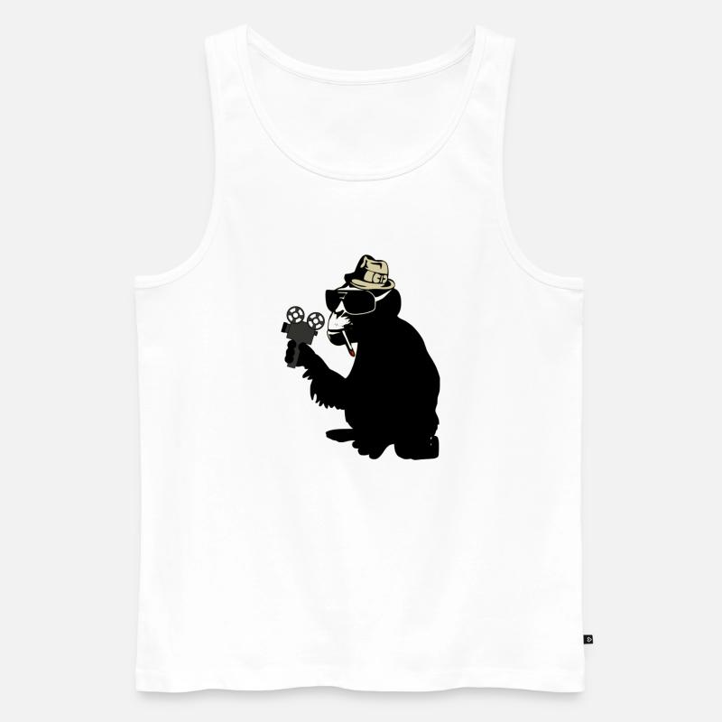mr. brainwash monkey - Männer Premium Bio Tank Top - Weiß