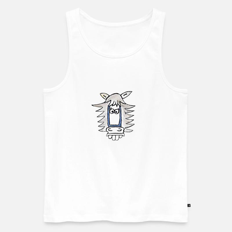lustiges Pferd Comic - Männer Premium Bio Tank Top - Weiß