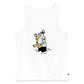 moewe_am_hafen_3c - Débardeur bio Premium Homme - blanc - Devant - Michal (187cm)